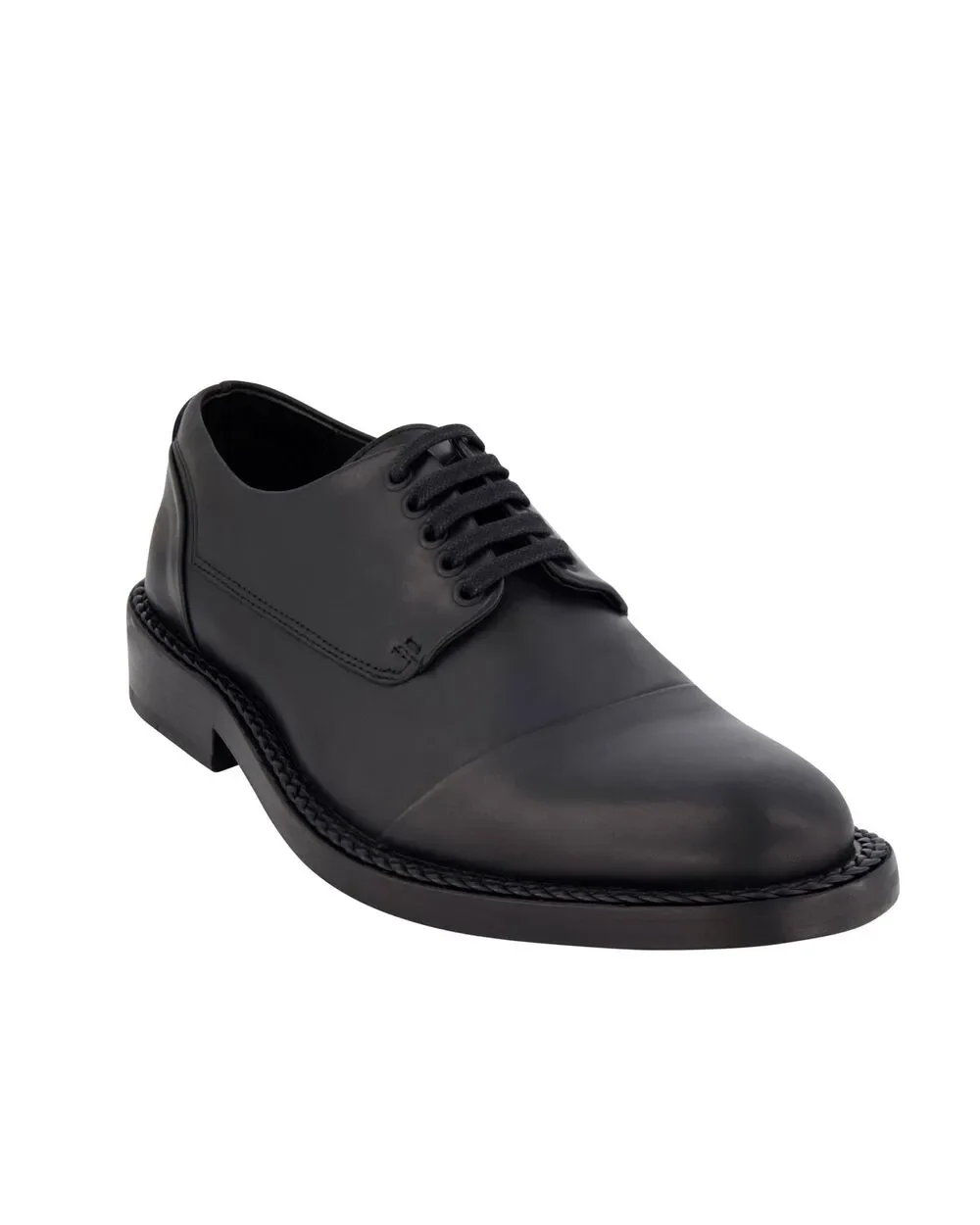 Karl Lagerfeld Paris Black leather cap toe braided Oxford dress shoes mens 11